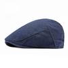 British Style Herringbone Flat Cap for Men Vintage Plaid Beret Hat Autumn Spring Casual Newsboy Cap Breathable Duckbill Hat