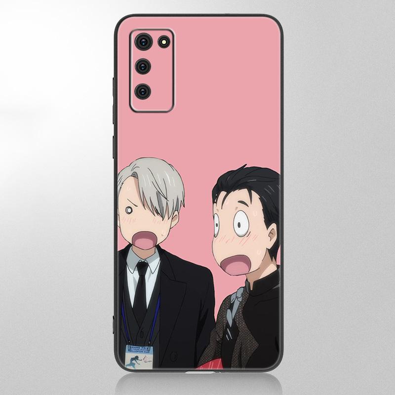 Capa de celular Anime YURI on ICE para Samsung Galaxy A12 A02S A22 A32 A52 A72 A71 A51 A41 A31 A21 A11 A50 A70 A10S A20S Capa preta