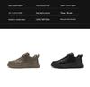 Men's Spring High-Top Waterproof Non-Slip Breathable Black Leather Casual Chef Shoes