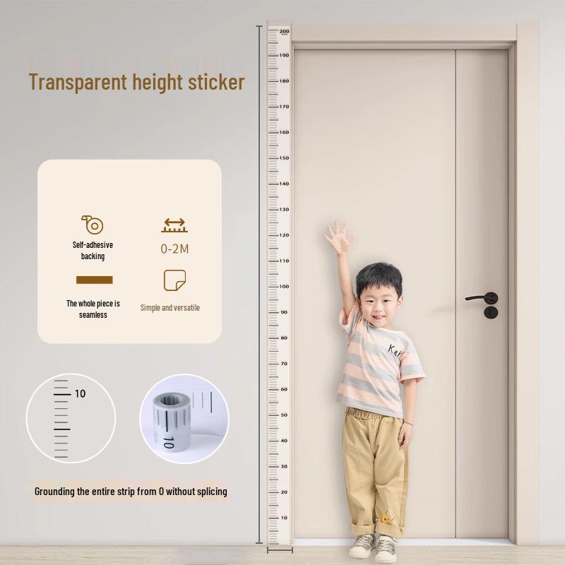 

Водонепроницаемая прозрачная наклейка для измерения роста высотой 2 метра - безопасна для стен и не повреждает их