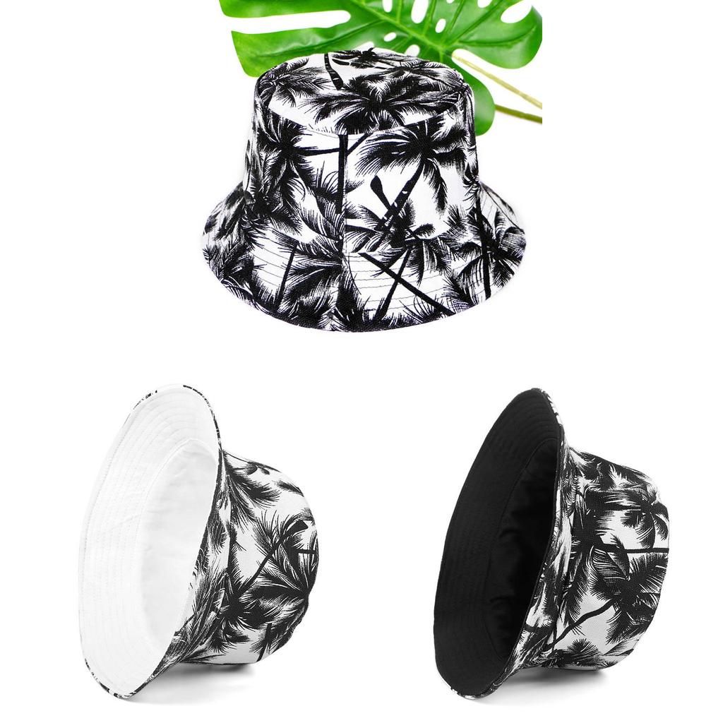 Cappello da Pescatore con Fantasia di Foglie di Cotone Con Protezione Solare Per Viaggi all'Aperto e Abbigliamento Casual