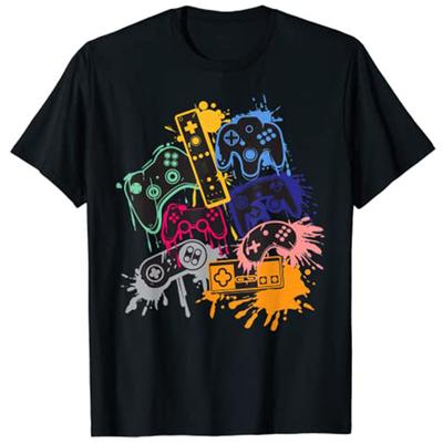 Kontrolliere Alles Videospiel-Controller T-Shirt Personalisierte Produkte Grafik-T-Shirts Jungenmode Gamer Kurzarm Kleidung