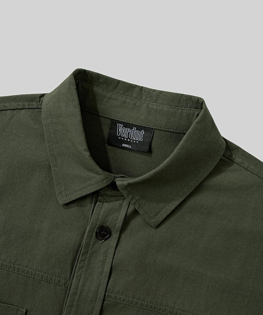 Beodeonteu Oversized Canvas Pocket Patchwork Shirt [Khaki]