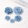 3/5PCS Blue Artificial Flowers Heads Fake Flowers Wedding Decoration Bride DIY Clothes Headwear Accessory Craft Gifts Ornament