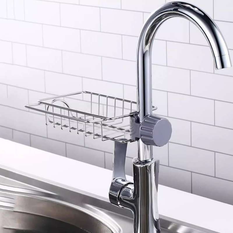 Kitchen Stainless Steel Sink Drain Rack Removable Hanging Storage Rack Faucet Rack Kitchen Sponge Dishcloth Storage Accessories