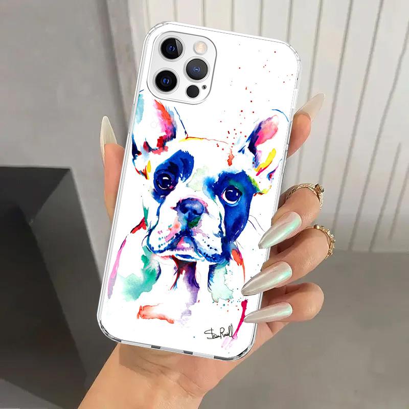 French Bulldog Dog Pug Phone Case for Iphone 17 Air 16 15 Plus 14 13 Mini 12 11 Pro Max 16E 7 8 SE 2020 Soft Funda Print Shell 1