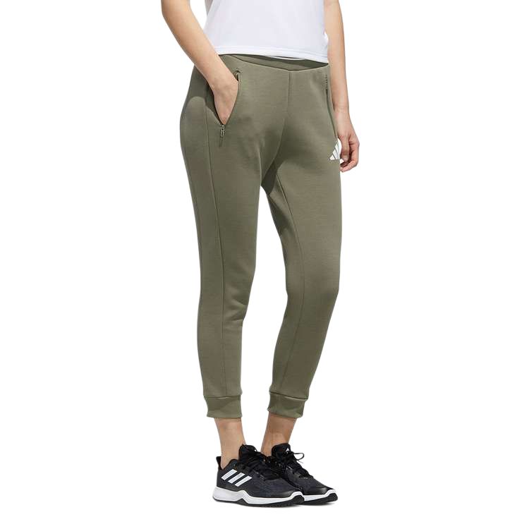adidas Logo Print Cuffed Nine-Point Casual Sports Pants Women Pants Heritage-Green FM9324