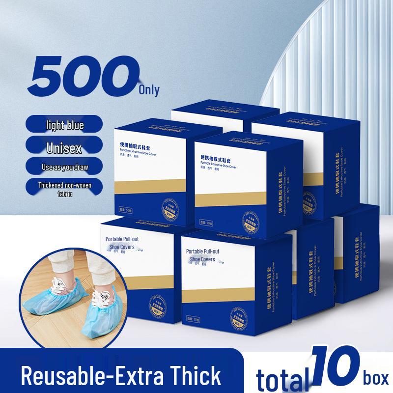 Waterproof Non-Slip Disposable Shoe Covers: Thick, Wear-Resistant, Non-Woven Foot Covers for Indoor Use