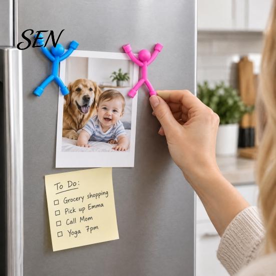 Magnetische Notizhalter Strichmännchen Fidget Spielzeug, Biegsamer Magnet Mehrfarbiger Streichmännchen Kühlschrank Einzigartige Geschenke für Kinder Fotohalter, Stressabbau