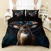3pcs Duvet Cover Set Fashion Vintage Elk Print Bedding Set, Soft Comfortable Duvet Cover, For Bedroom, Guest Room