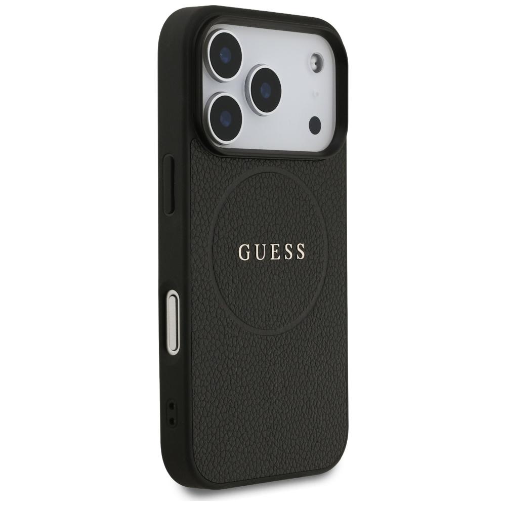 Guess Grained Ring MagSafe case for iPhone 17 Pro black