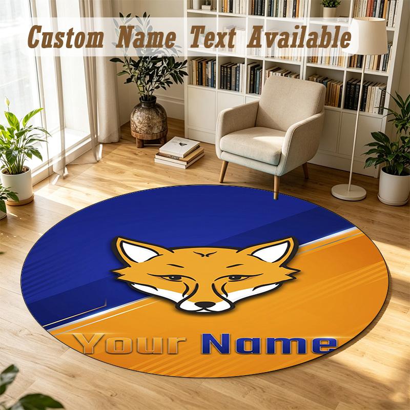 Round Rug Custom NameLeicester City Pattern Non Slip Carpet Home Floor Decor