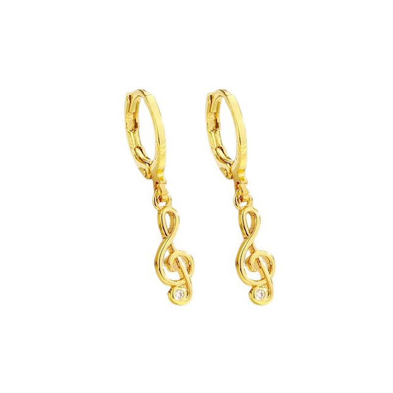 Zirkon Kytara Housle Náušnice Vynikající nástroj Asymetrické náušnice Noty Náušnice Žena