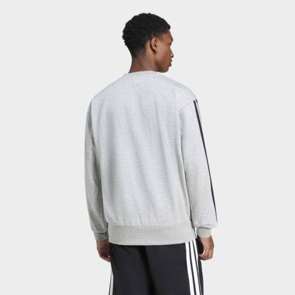 Adidas Essential 3 Stripe Fleece Sweatshirt