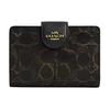 Corner Zip 12 Letter Print Coated Canvas And Leather Wallet Medium Women Wallet Brown CEC28-IMBRN