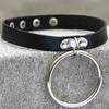 Schwarzer Leder Goth Choker Punk Harajuku Halsband Gothic Halskette Grunge Choker Cosplay Party Festival Schmuck