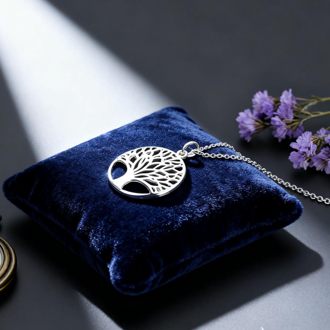 

Copper lovely round Tree Pendant Necklaces for Women Fashion Party Wedding niche Jewelry Anniversary Gifts 40cm