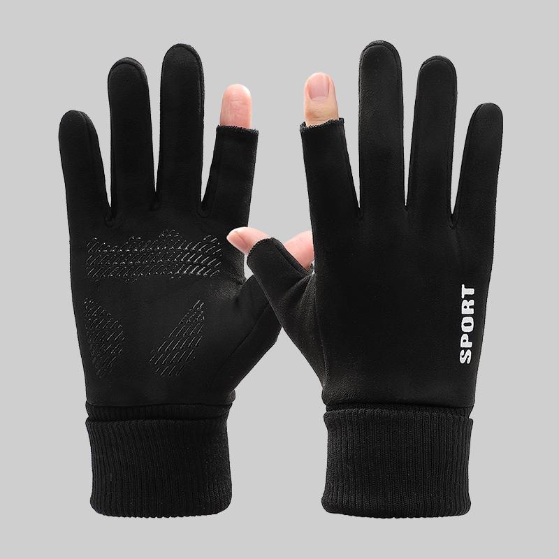 Winter Outdoor Activities Water-Resistant Anti-Slip Touchscreen Fleece Lined Thermal Gloves One Size