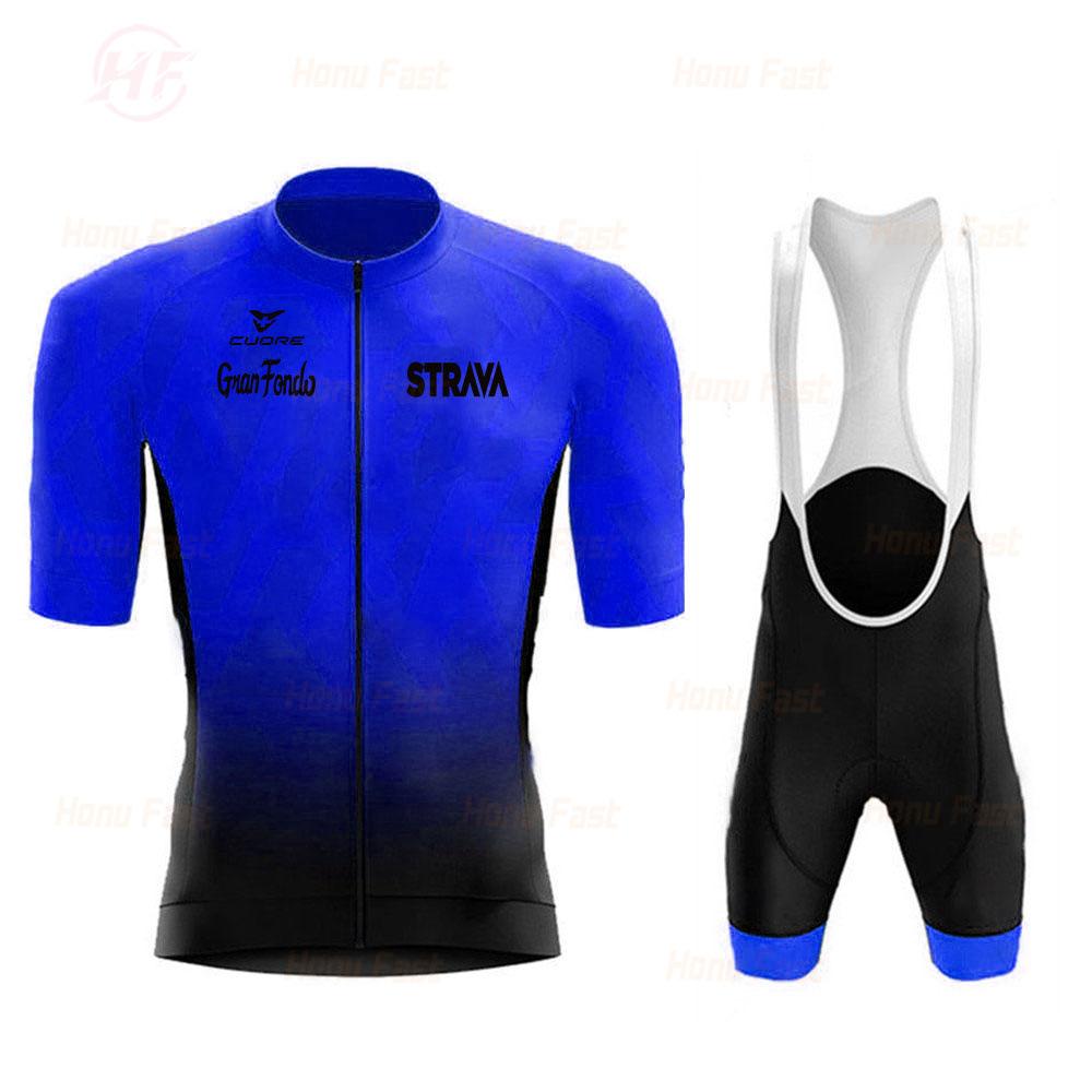 2026 Yellow STRAVA Men's Cycling Suit Cycling Team Short Sleeve, Summer Breathable Cycling Suit Set