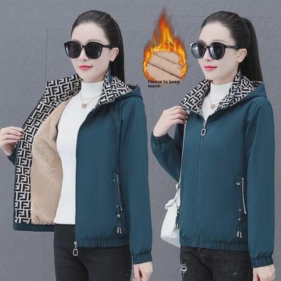 Veste à capuche doublée en polaire pour femme d'âge moyen: Détachable et chaud pour l'automne/hiver