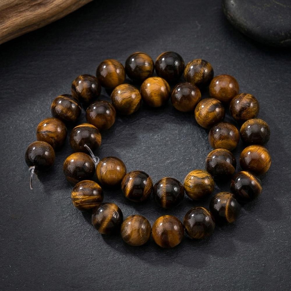 1String Amber Gold Brown Cat Eye Natural Stone Beads 4mm/6mm/8mm/10mm/12mm/14mm For Jewelry Making Bracelet Necklace Accessories