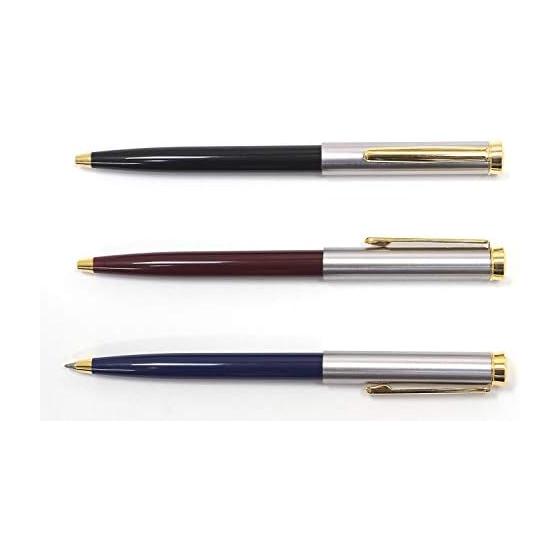 Made In Japan Metallic Retro Ballpoint Pen Set, Assorted Colors, 6 Pack. Features a Full-barrel Knock Mechanism, Semi-metallic Retro Style, Metal and
