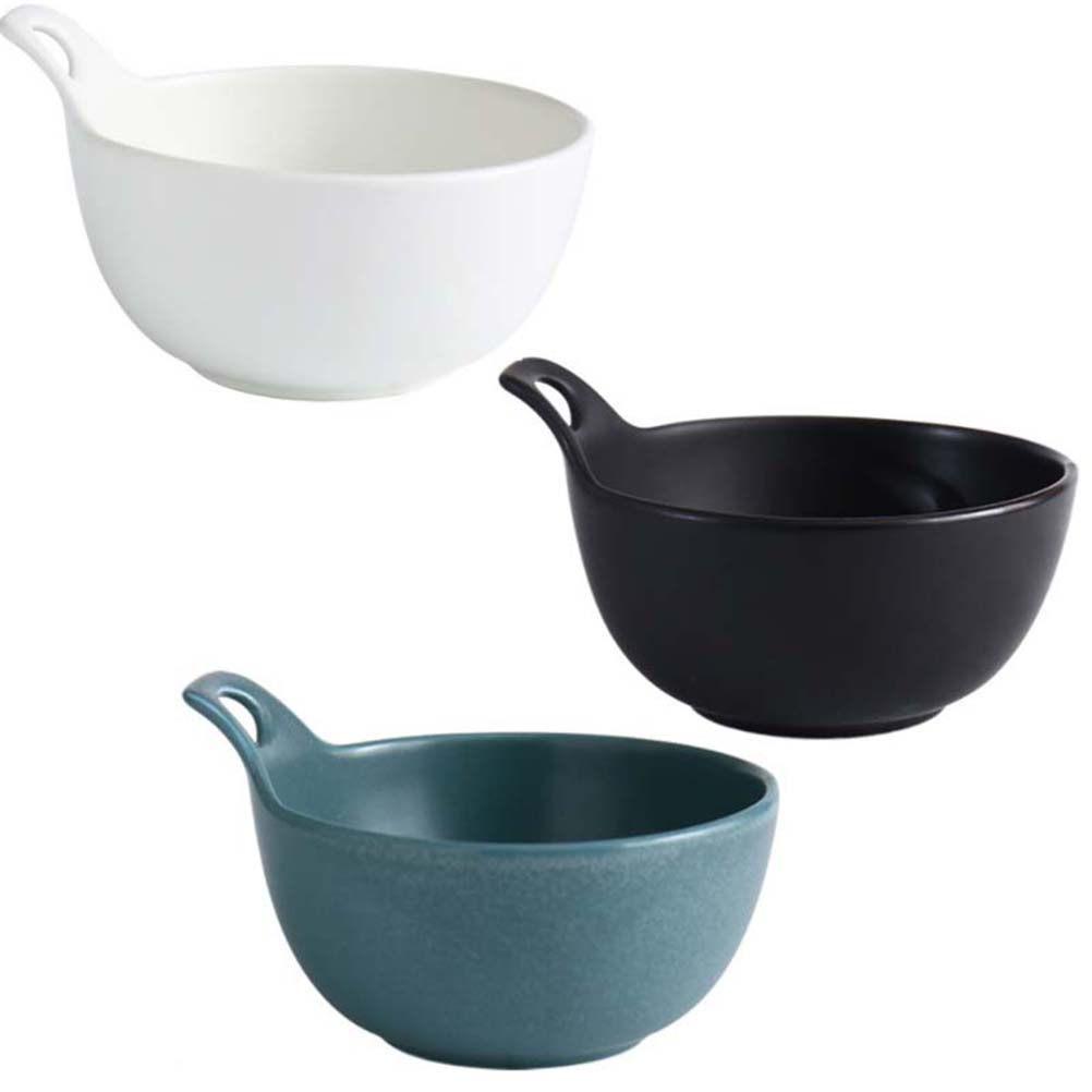 1Pcs Ceramic Blue Salad Bowl Ovenproof Creative Tableware for Home Restaurant Food Serving Dessert Snack Fruit