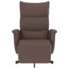 Recliner Chair with Footrest Brown Artificial Leather
