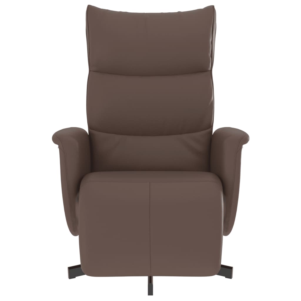 Recliner Chair with Footrest Brown Artificial Leather