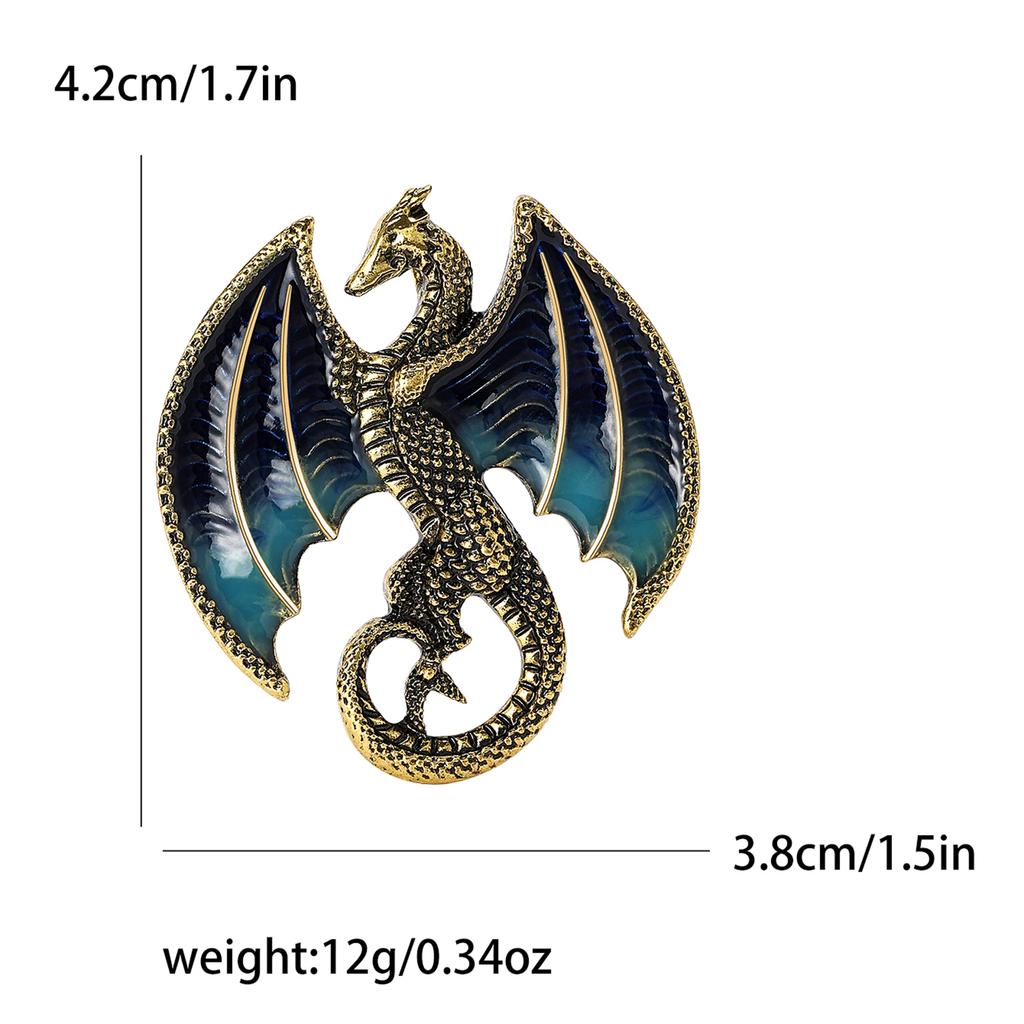 Enamel Dragon Pins for Women Rhinestone Flying Dragons Animal Brooch Banquet Party Backpack Gifts Jewelry Accessories