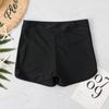 Women's Solid Color Boxer Style Swim Shorts Elastic Waistband Quick Dry Swimwear Bottoms for Casual Beach and Pool Use