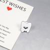 Quirky Teeth Enamel Pin: Fun Cartoon Dentist Brooch for Clothes or Hats