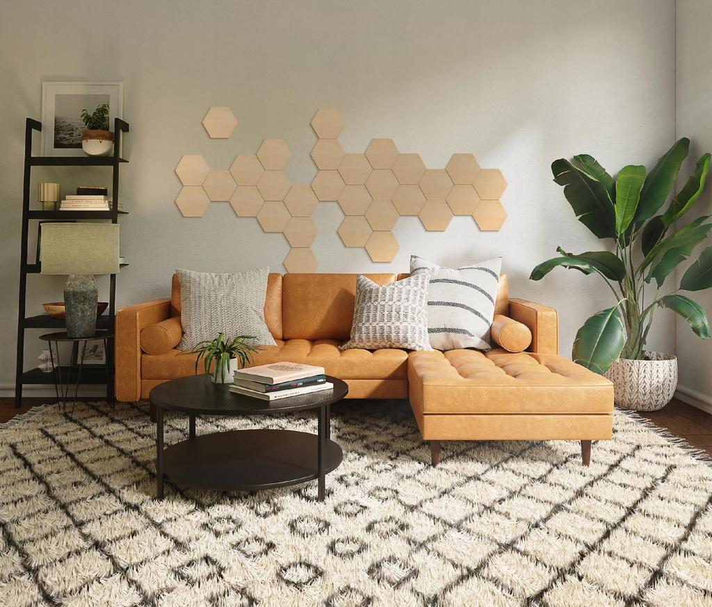 Wooden hexagon wall panel. Hexagon wall panel for the living room, 1 piece.
