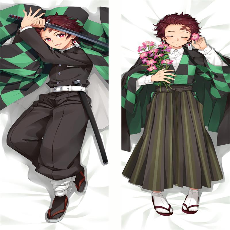 

60x180 см аниме Demon Slayer Kimetsu No Yaiba Kamado Tanjirou наволочки для подушек с двусторонним принтом Dakimakura наволочка обнимающий чехол для тела