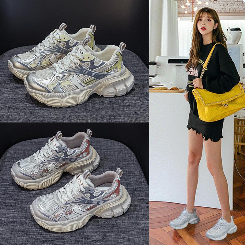 Daddy Shoes Girl 2025 Autumn New Platform Ultra Light Rubber and Plastic Foam Sole Running Casual Fashion Female Student Sneakers