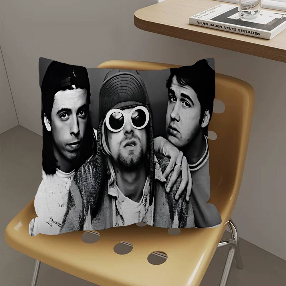 A-N-Nirvana-Rock Band Pillow Cover Sofa Cushion Cover Home Room Decoration Children Gift