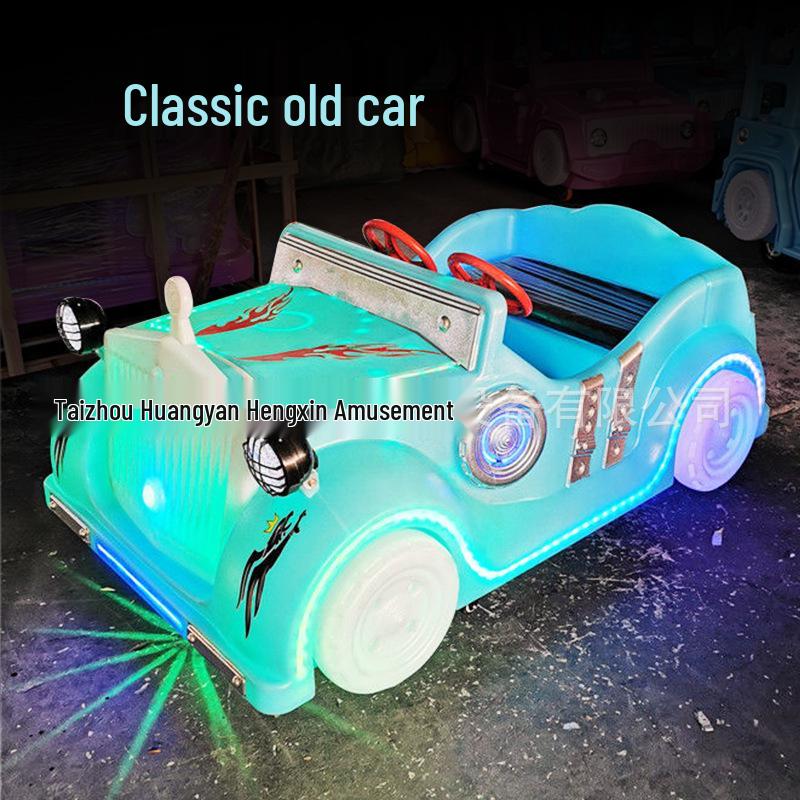 Children's & Adults' Luminous Electric Scooter with Seat - Outdoor Double Bumper Amusement Vehicle