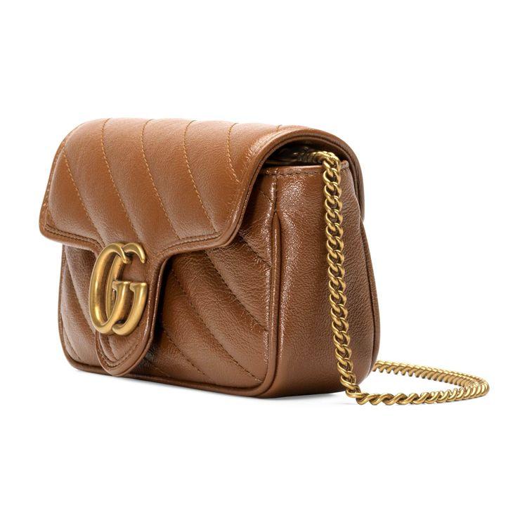 Gucci GG Marmont Mini Shoulder Bag Brown Quilted Leather Gold Hardware Chain Crossbody Bag for Women Daily Commute Party Gift 476433-0OLFT-2535