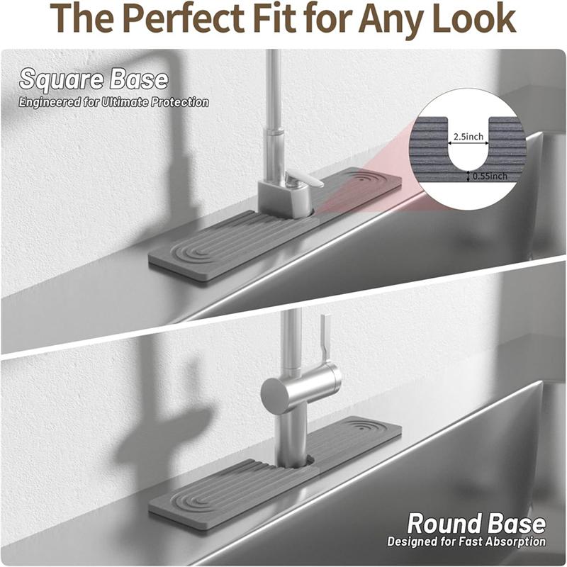 A95I-Water Absorbing Faucet Mat For Kitchen Sink Splash Guard For Bathroom Faucet Drying Sink Protector Quick Dry