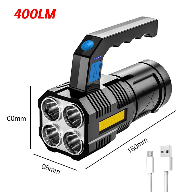 300/400LM Super Bright Led Searchlight Handheld Portable Flashlight Spotlight High Power USB Rechargeable Led Flashlight