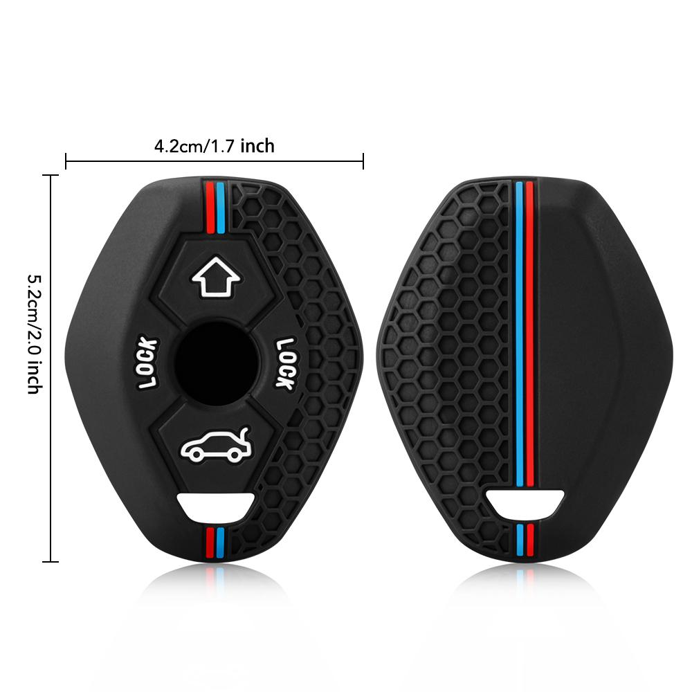 Schlüsseletui für BMW X3 X5 Z3 Z4 3 5 7er E38 E39 E46 E83 1998-2005 Silikon Schlüssel Fernbedienung Etui Hülle Fob Schutz
