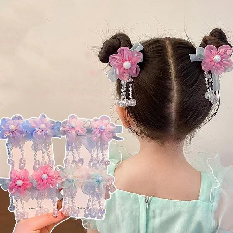 

2PCS Children s headwear Hanfu headwear ancient style hair clip accessories step shaking tassel girl hair clip accessories