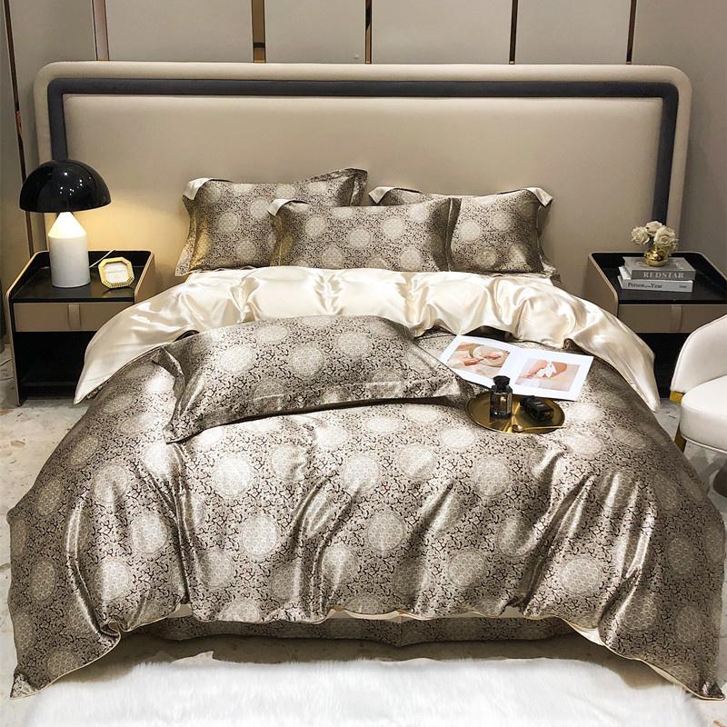Luxury Blending Mulberry Silk Bedding Set with Duvet Cover Bed Sheet Pillowcase Double Couple Single Summer Blanket Cover Sheets