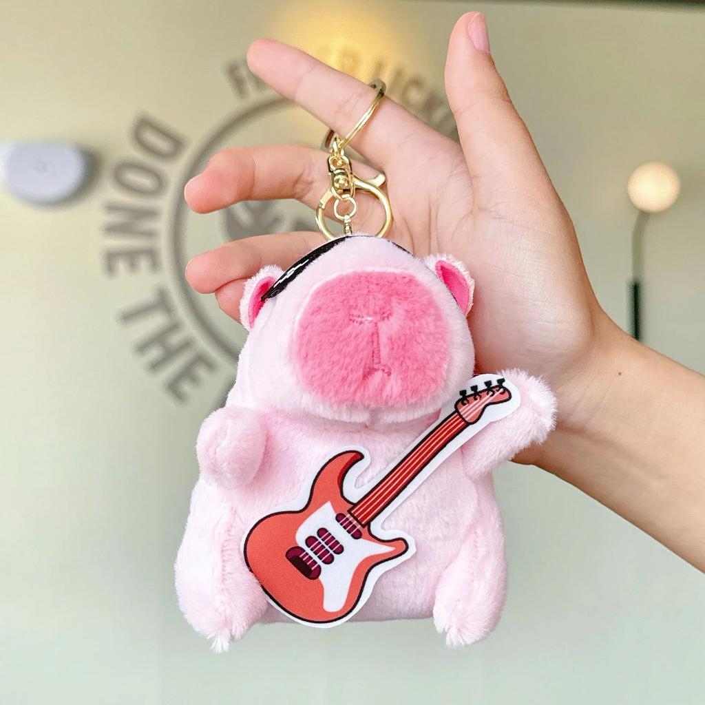 12cm Kawaii Capybara Pluche Speelgoed Schattige Capybara Tas Hanger Sleutelhanger Kinderrugzak Decoratie Verjaardag Kerstcadeaus Pluizig Poppetje Speelgoed