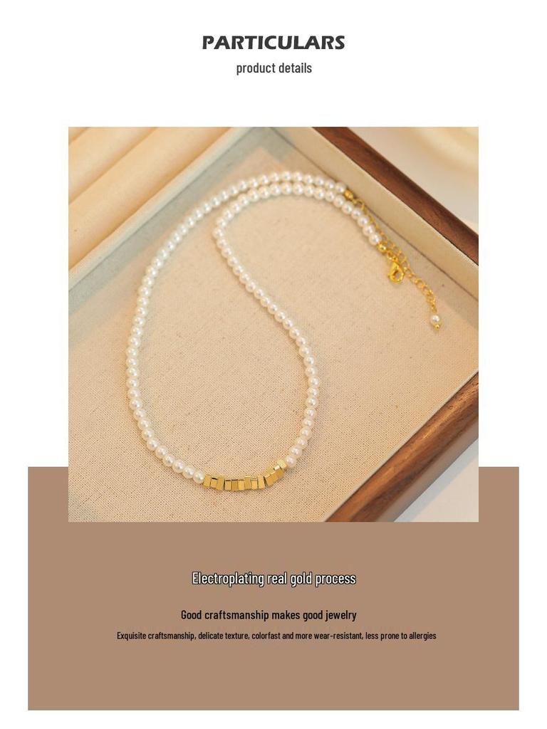 Luxurious Minimalist Pearl & Metal Choker Necklace for Women - Summer 2025 Trend
