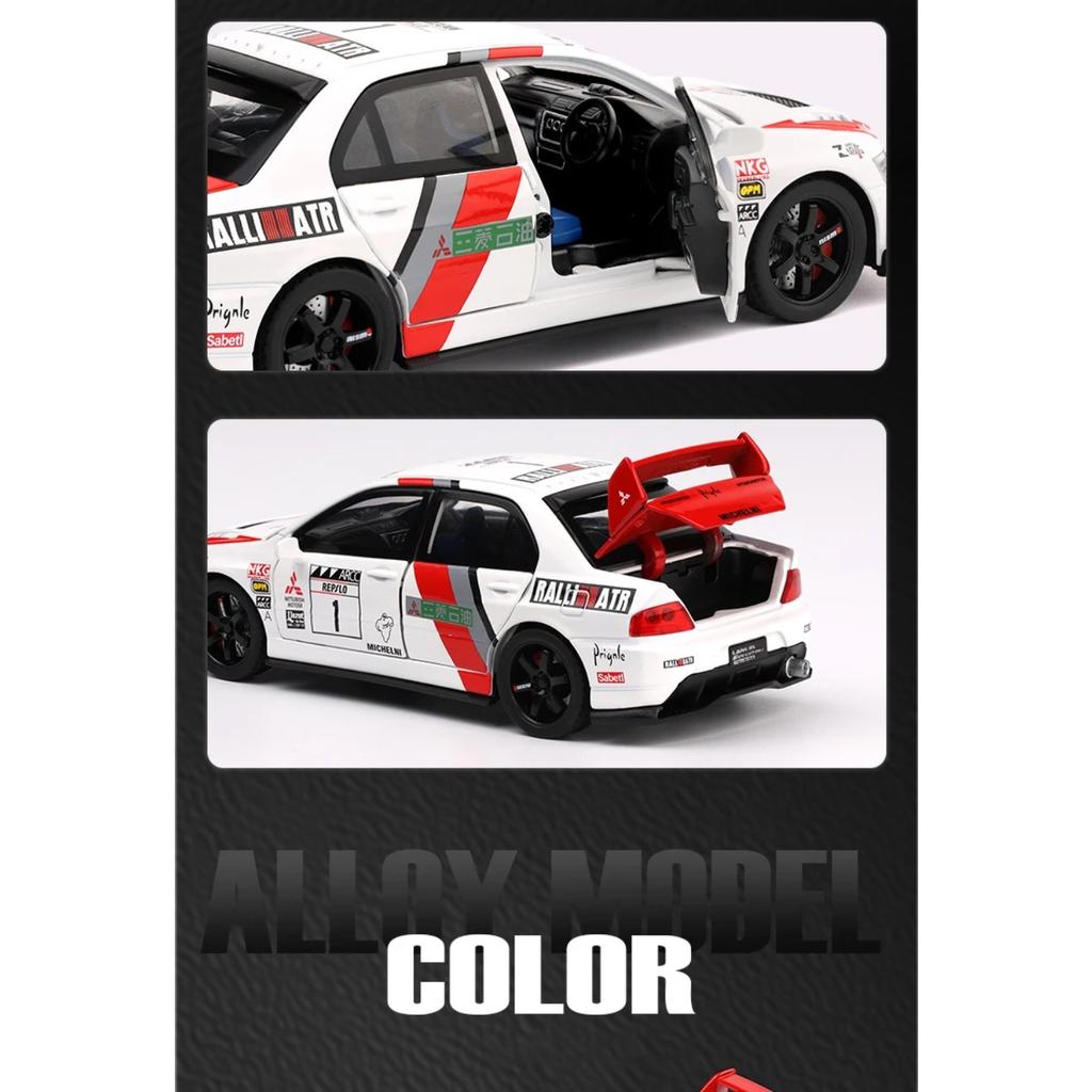 1/32 Mitsubishi Lancer Evolution EVO WRC Alloy Die Cast Toy Car Model Sound and Light Children's Toy Collectibles Birthday Gift