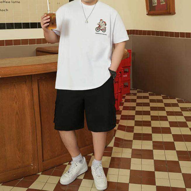 Large Size Soft Sports Casual Hundred Stretch Wrinkle Loose Men's Fashion Short Sleeve Top Comfortable T Shirt