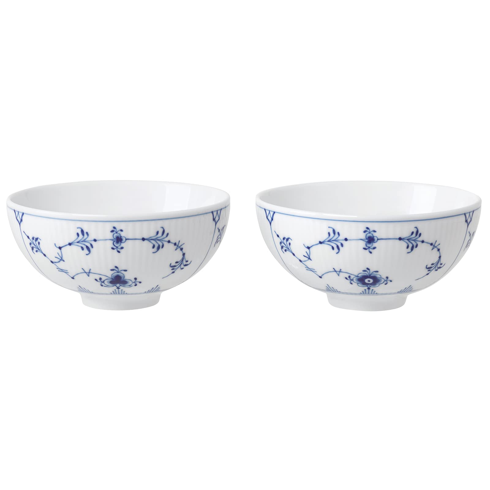 

[Officially Imported] Royal Copenhagen Blue Fluted Plain Rice Bowls, 300ml, Pair (2 Bowls), Wedding Gift, 1062491