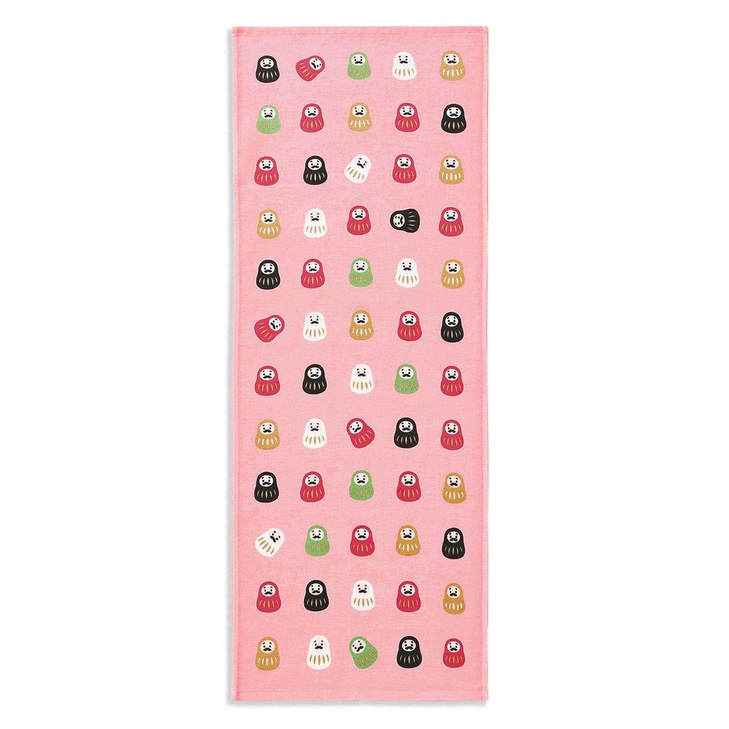 Towel Museum Ofurobi Tenugui Made in ga ga 34 x 90 (Towel Museum) Towel, Japan, "Daruma-san Koronda" (Daruma-san Koronda) Design, Pink, 100% Cotton,