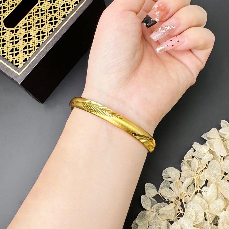 Vietnamese Leaf Heart Sutra Retro Style Daily Simple Jewelry Bracelet